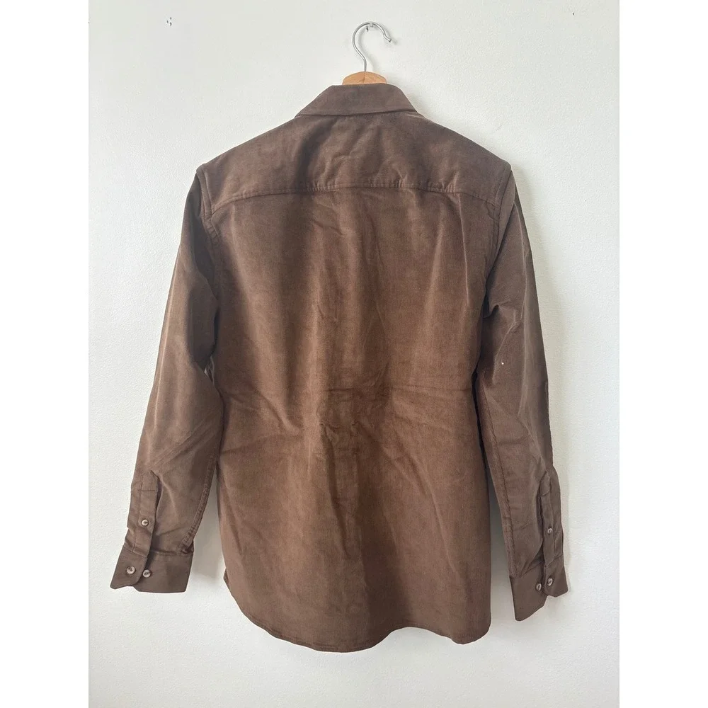 Johnston & Murphy Corduroy Shirt – Dark Camel – Men's Size Medium – NWT - Picture 4 of 5